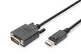DIGITUS Câble adaptateur DisplayPort - DP - DVI (24+1) - Full-HD 1080p/60Hz - Displayport 1.1a - 2m - avec verrouillage - adapté aux moniteurs, cartes graphiques - Noir