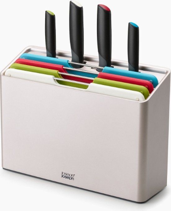Joseph Joseph Folio Snijplank - Met Messen - Set van 8 Stuks - Crème