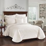Historic Charleston Collectie King Charles Moderne Boerderij Bloemen Matelasse Coverlet, Koning, Ivoor