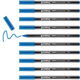 edding 1300 feutre pointe moyenne - bleu clair - 10 feutres - pointe ronde 2 mm - feutre pour dessiner et écrire - feutre pour l'école, mandalas, bullet journals