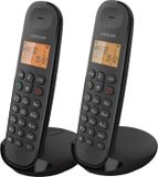 LOGICOM Téléphone fixe sans fil DECT ILOA 255T DUO, noir, avec répondeur, autonomie de 7 heures, 2 combinés, extensible jusqu'à 5 combinés