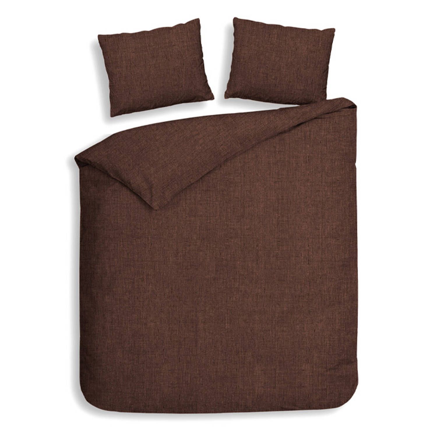 Heckett & Lane Franela Flanel dekbedovertrek - Brandy Brown - 140x200/220 cm