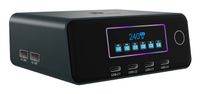 ICY BOX IB-PS2401 Universeel Zwart 240W GaN Snellader Desktop Oplaadstation met 4x USB-C en 2x USB-A