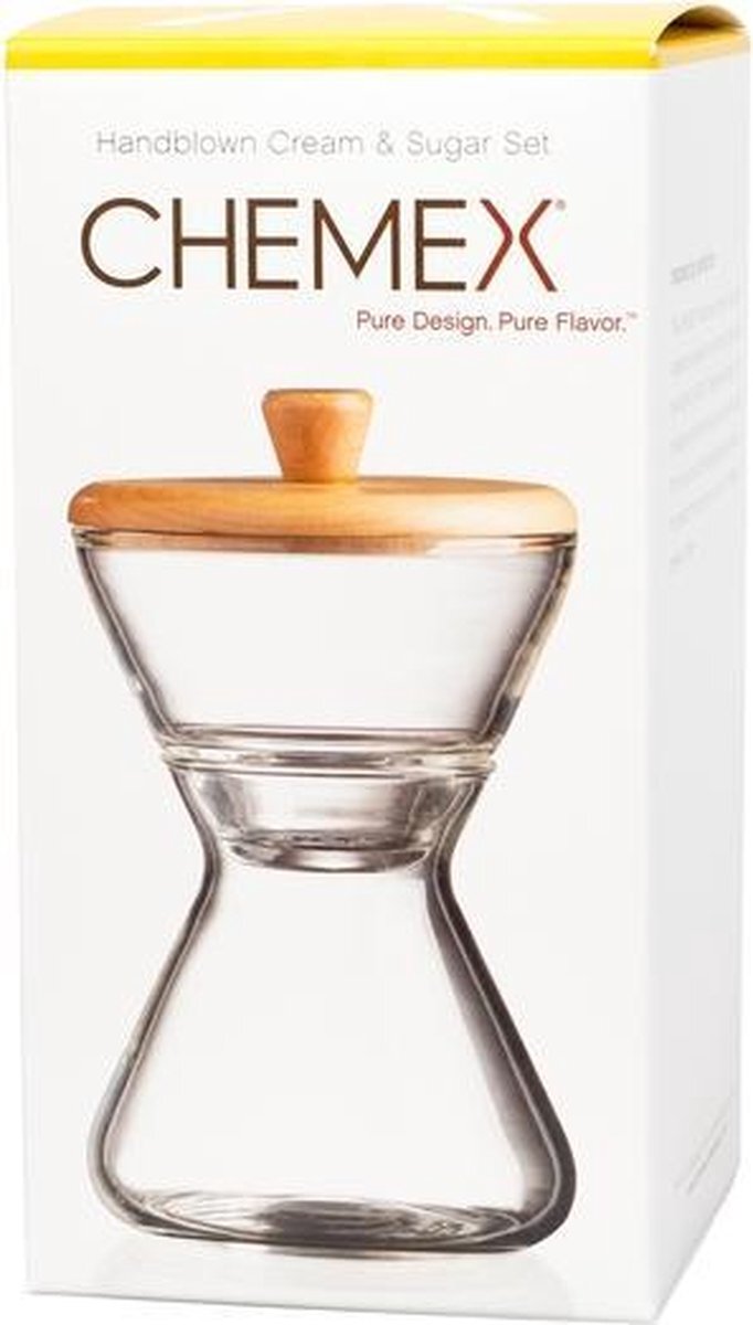 Chemex Chemex CCS Mich-& Suikerkannetje, hout, borosilicaatglas, glas, 17,5 cm