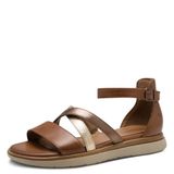 Tamaris WIDE FIT Dames Sandaal 8-88601-44 442 Bruin Leer/Textiel Maat 38 EU