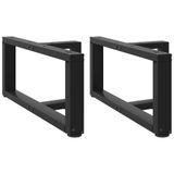 VidaXL Salontafelpoten 2 stuks T-vormig 70x25x(30-31) cm staal zwart