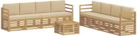 vidaXL - Bank loungeset - Polyester - Wit en Beige - 8 zitplekken