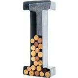 will's Wijnkurkhouder - metalen monogram letter (I), geborsteld metaal, groot