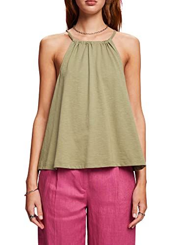 ESPRIT Jersey-camisole - 100% katoen - 345/light kaki - XS
