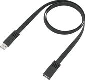 Renkforce RF-4096101 USB-kabel USB 2.0 USB-A stekker, USB-A bus 3.00 m Zwart Zeer flexibel