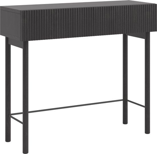 Selsey NOLIE Console met lade en poten - 90 cm - Portland Zwart Essen