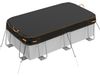 Bâche de piscine rectangulaire - 274 x 549 cm - Noir avec bord orange - Coupe-vent