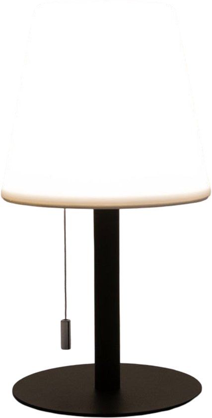 Annas collection - Tafellamp solar warm wit met USB aansluiting 30,5x16 cm zwart