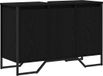 vidaXL Wastafelmeubel voor badkamer, eiken, zwart, 91 x 35 x 60 cm