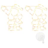 vidaXL Kerstverlichting silhouet van de kerstman 2 st 35 LEDs warm wit