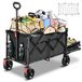YEAUPE PRO XXL Bolderkar Opvouwbaar – 160-240L, 200kg draagvermogen – Met elastisch beschermnet en uitschuifbare achterklep voor lange voorwerpen – Geschikt voor strand en camping, Donker