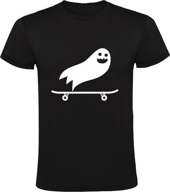 Sol's Geest op een skateboard Heren T-shirt | Zwart | 2XL