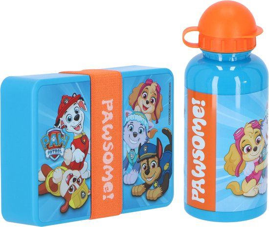 4KidsOnly Paw Patrol Lunchset - Lunchbox - Drinkfles - Blauw - Lunchbox Kinderen