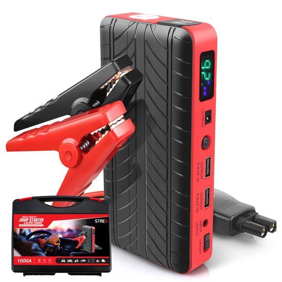 Strex Jumpstarter voor Auto 4-in-1 Starthulp met Powerbank SOS Noodlicht