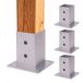 Merkloos Paalhouder - 4 stuks - 9x9 cm - zilver