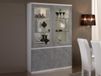 Vitrinekast ROMEO 4 deuren marmer/wit met verlichting