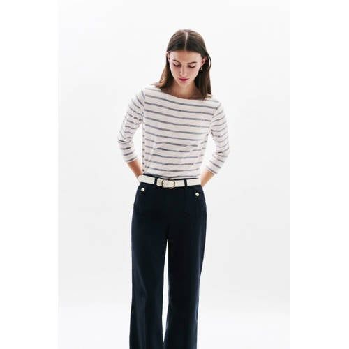 Caroll gestreepte top ecru/blauw
