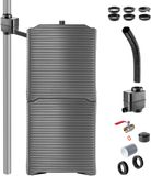 KADAX Regenton, modulaire regenwatertank voor tuin, weerbestendig regenvat 126 liter, waterverzamelaar, regencontainer van kunststof, watervat (2 x antraciet + verzamelaarset A)