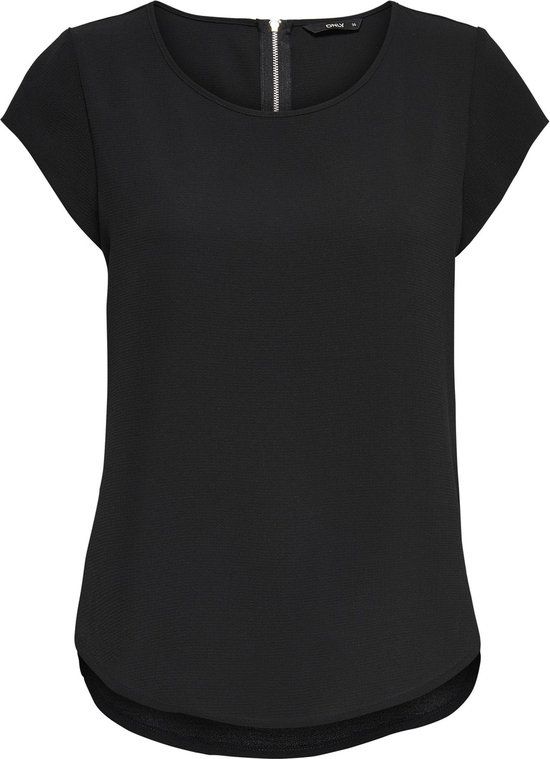 ONLY ONLVIC S/S SOLID TOP NOOS PTM Women's Top - Size 38 - Black