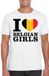 Bellatio Decorations Shoppartners Bv I love Belgian girls t-shirt wit heren - Belgie shirt S
