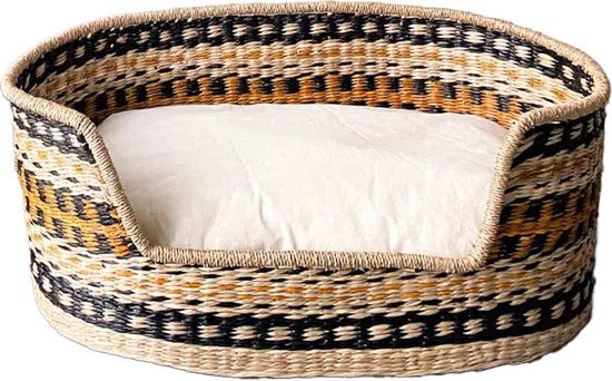 Maurette Hondenmand - 75x45x30 - Hondenbed uit Duurzame Materialen - met Uitneembaar Hondenkussen - Medium - Praag