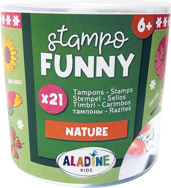 Aladine Stempel Set Stampo Funny Natuur 21 stuks