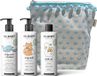 Oh, Baby! Gevulde Toilettas (3*250ml) - Natuurlijk, biologisch & vegan voor baby's en kinderen - Body Wash & Shampoo + Badolie + Lichaamsmelk + Gratis Toilettasje