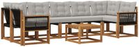 vidaXL Hoek loungeset Acacia hout Naturel en lichtgrijs