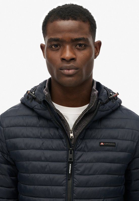 Superdry Lite Fuji jas met capuchon Heren Gewatteerde jas Donkerblauw L