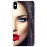 Apple Siliconen hoesjes compatibel met iPhone X, iPhone XS Lips Blood