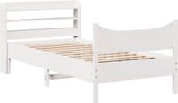 vidaXL Bedframe met hoofdbord massief grenenhout wit 75x190 cm