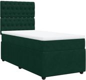 vidaXL Boxspring met matras fluweel donkergroen 90x200 cm