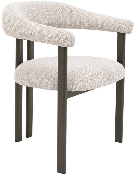 DÉJA Living Eetkamerstoel Odense - Stof - Taupe/Brons - Set van 2