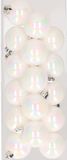 Decoris petites boules de Noël - 16x pièces - blanc nacré - 4 cm - plastique