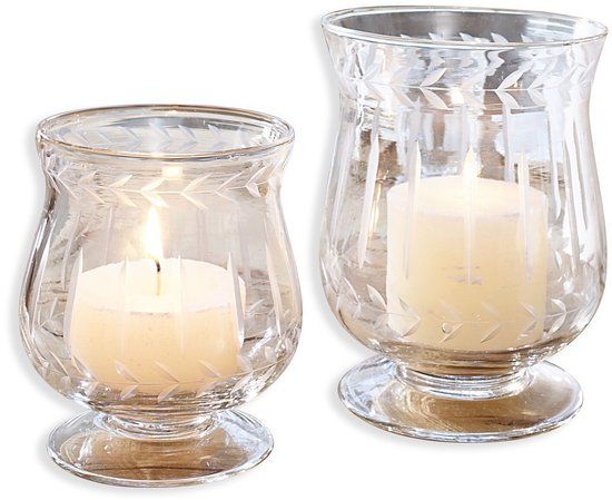 Loberon Windlicht set van 2 Moon helder