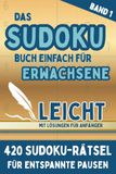 Das Sudoku Buch Einfach für Erwachsene