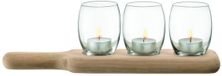 LSA Bougeoir à bougie chauffe-plat - Lot de 3 pièces - Transparent