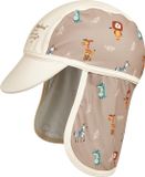 Playshoes Zonnepet UV-werend Wilde Dieren Taupe Crème 49cm