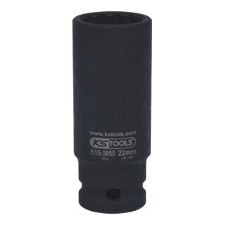 KS Tools 1/2" 12-kant dopsleutel, lang, 22 mm
