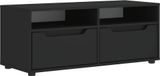 VISNES meuble TV bois transformé noir 100x40x38 cm
