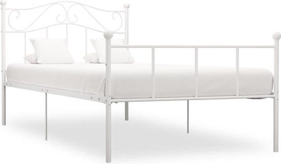 vidaXL Bedframe metaal wit 100x200 cm