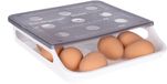 Réfrigérateur porte-œufs avec couvercle - 12 œufs - transparent - plastique - 22 x 24 x 6 cm - organiser