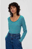 s.Oliver Gestreepte Longsleeve Petrol