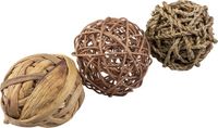 Duvoplus Trio Natuurlijke Speelballen 3st - 7,5cm Gemengde Kleuren