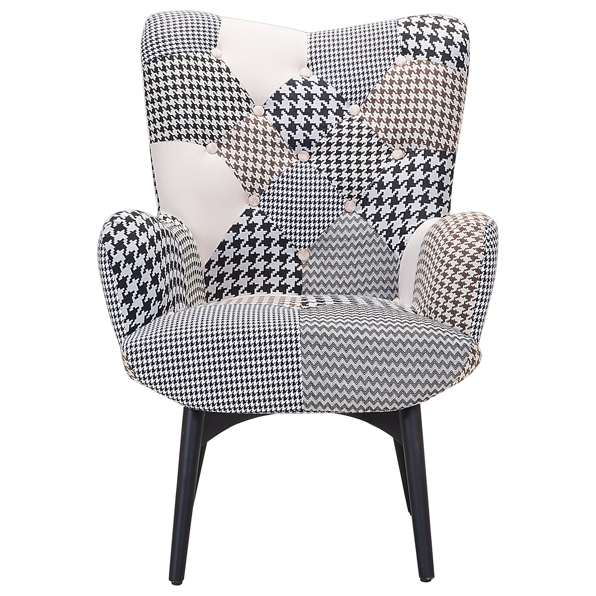 BELIANI Beliani VEJLE - Chesterfield fauteuil met hocker - Multicolor - Polyester
